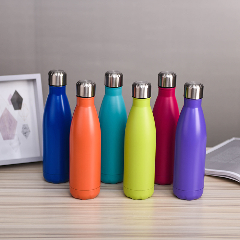 Double-layer 304 stainless steel insulated cup, large-capacity cola bottle, sports water cup, car-mounted creative advertising gift cup Specification drawing