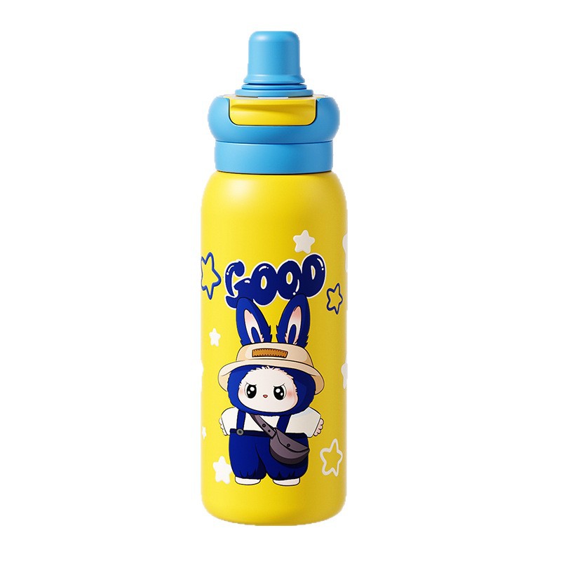 New cartoon 316 stainless steel insulated cup, cute large-capacity goddess cup, outdoor portable straw sports water bottle Item Picture