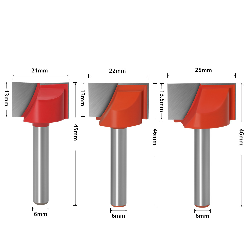 Computer engraving machine tools, woodworking milling cutter, 6mm bottom cleaning cutter, bottom milling chamfering table, bottom milling cutter, edge trimming machine tool head Application Scenario