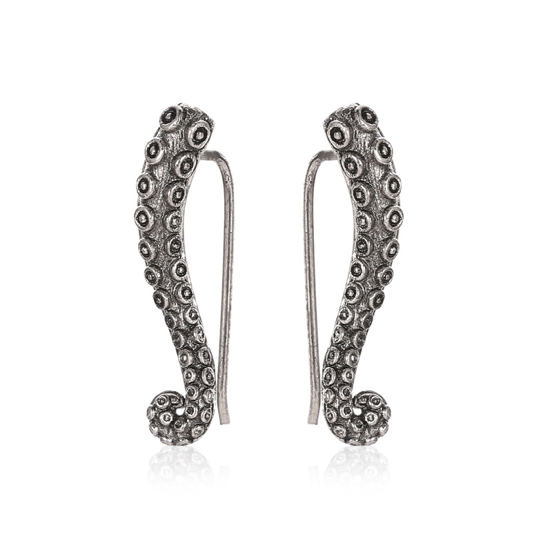 Cross-border best-selling retro octopus whisk earrings, personalized octopus tentacle stud earrings, women's European and American creative and trendy earrings full figure