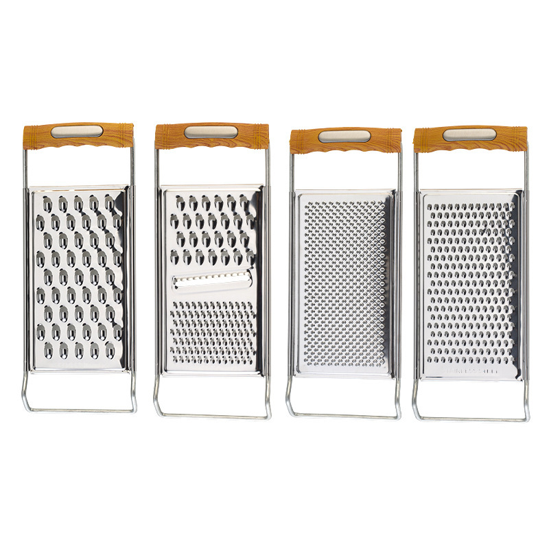 Wholesale stainless steel wood grain fruit and vegetable grater, radish grater, multi-functional slicer, grater, kitchen grater, potato grater Item Picture