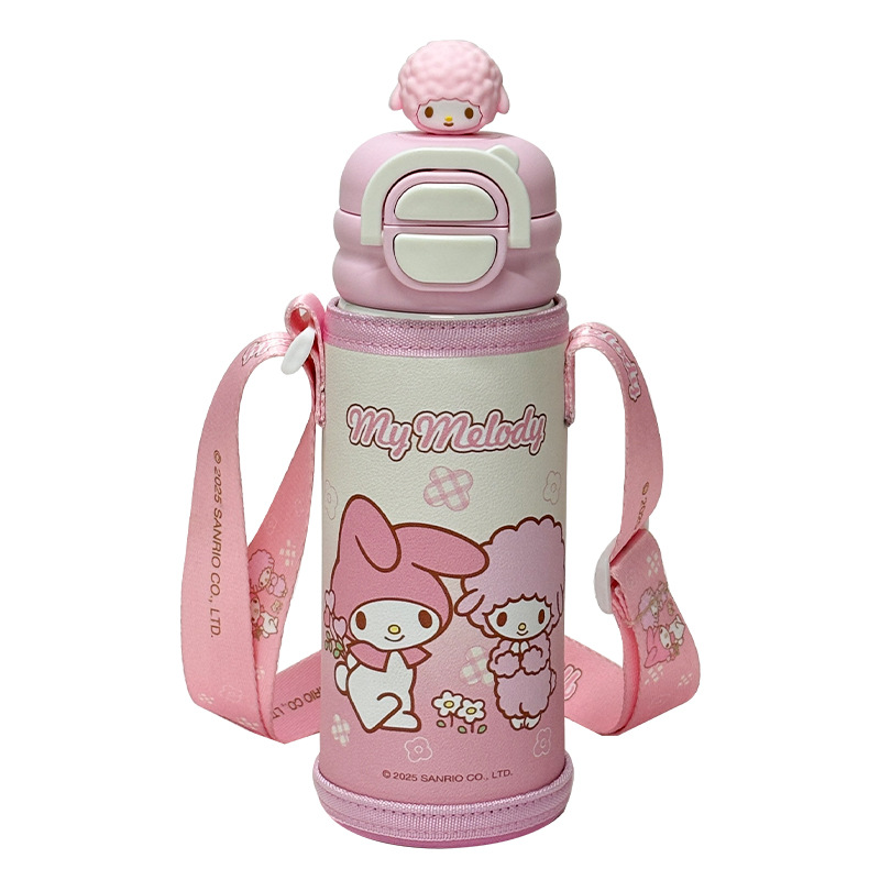 Sanrio Family Series Student Double Drinking Cup Sleeve, 316 stainless steel insulated cup, Children's portable drinking cup gift box Item Picture
