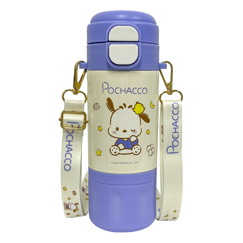 Sanrio official insulated cup, children's water cup, cartoon double-drinking cup, portable straw water cup for girls, cute and portable Item Picture