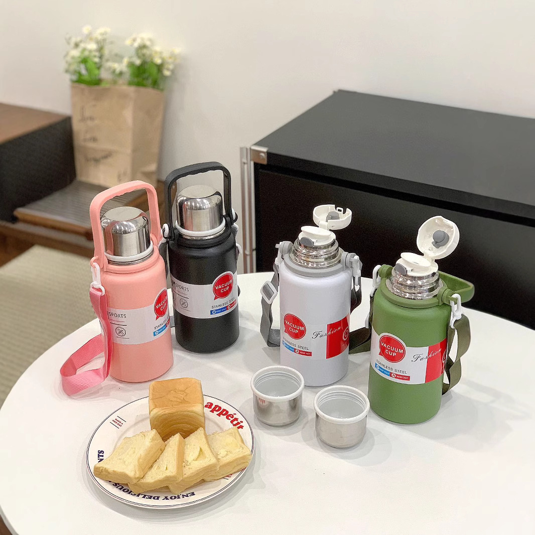 Simple and large-capacity 316 stainless steel hand-held diamond pot, double-layer vacuum insulated cup, outdoor portable mountaineering pot Specification drawing