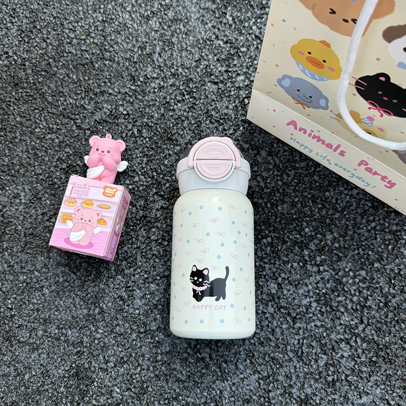 Anime cute cat insulated cup, ins student water cup, 316 fresh cup, portable, high appearance level, small insulated cup details Picture
