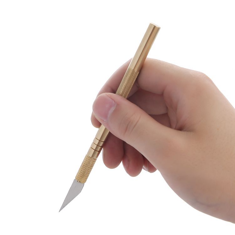 Aluminum alloy engraving pen knife, pure copper engraving knife, model making engraving knife, mobile phone film application cutting scissors, metal engraving knife Specification drawing
