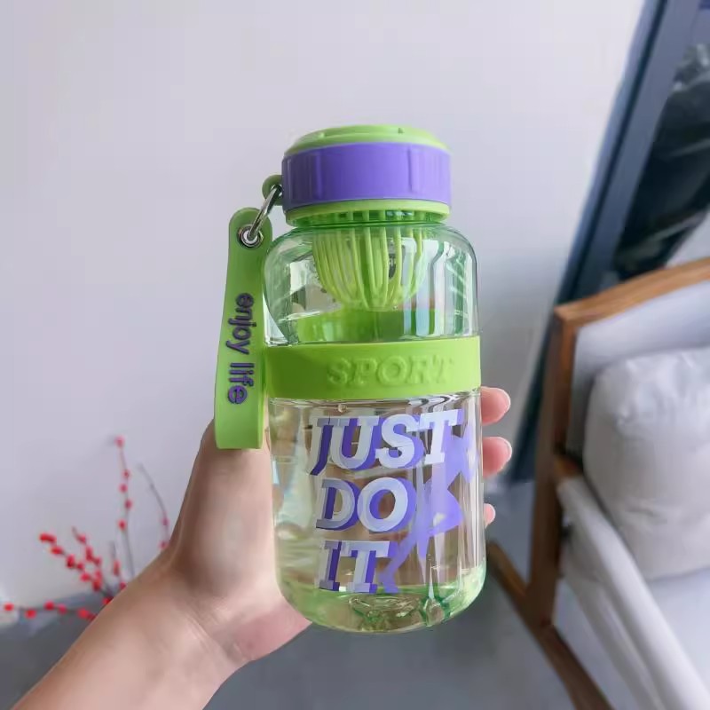 Summer large-capacity water cup with tea strainer, high appearance level, ins portable and simple, heat-resistant plastic portable cup for student girls Specification drawing