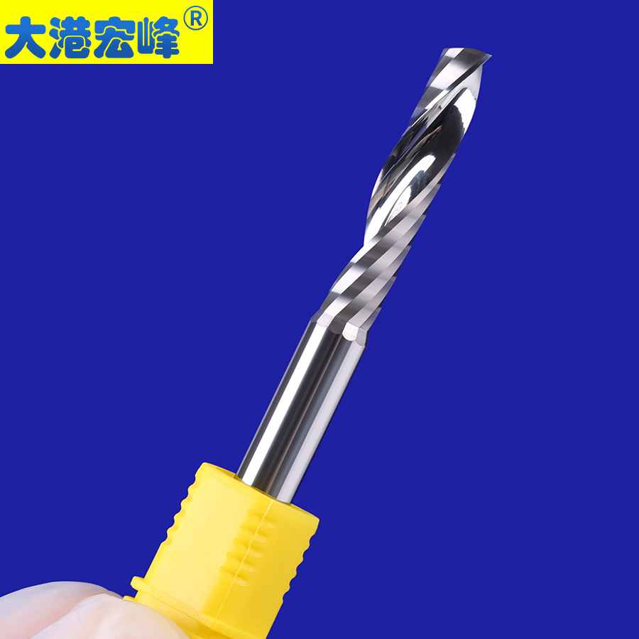 Single-edge woodworking spiral tungsten steel milling cutter, density board, fiberboard and wood board cutting CNC numerical control engraving machine Specification drawing