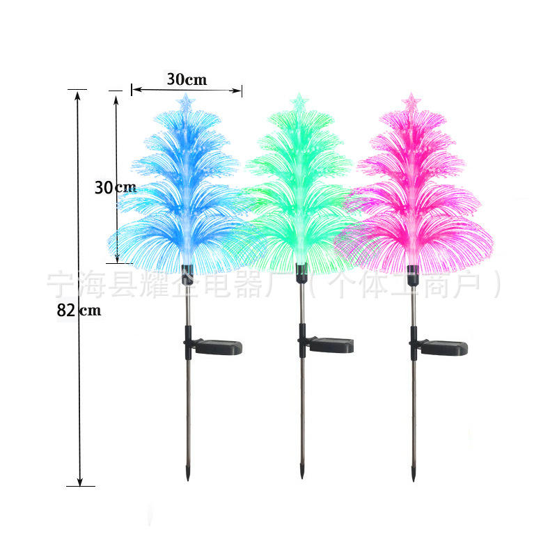 Solar five-layer jellyfish light, optical fiber single-layer jellyfish, garden lawn light, courtyard light, landscape light, decorative light Item Picture