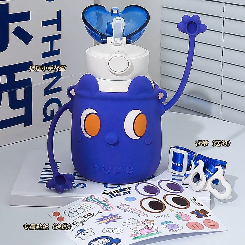 New fun children's insulated cup with high appearance level, cute water bottle, portable outdoor high-end cartoon stainless steel cup Specification drawing