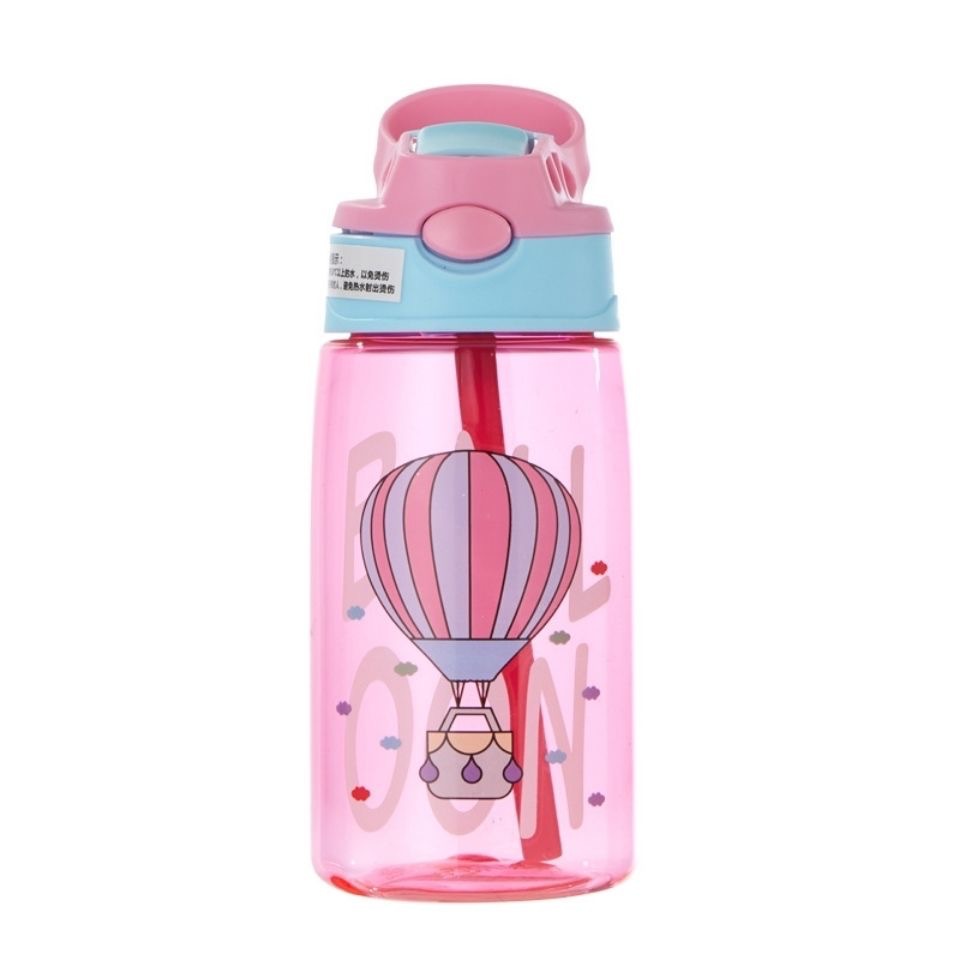 Children's kindergarten straw cup, new creative duckbill plastic cup, cartoon cute, portable and anti-drop water bottle Item Picture