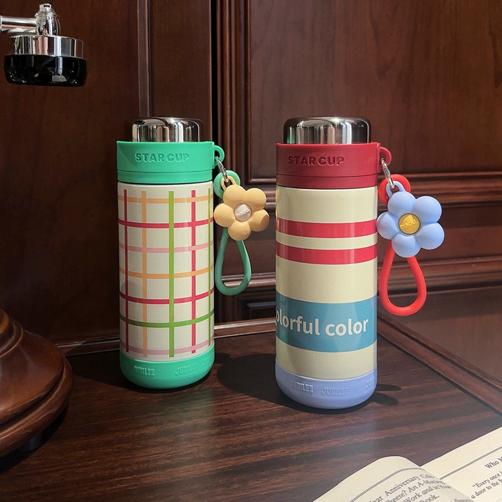 Girls' exquisite small flower insulated cup, high appearance level portable water cup, fashionable gift for girls, stainless steel retro cup Specification drawing