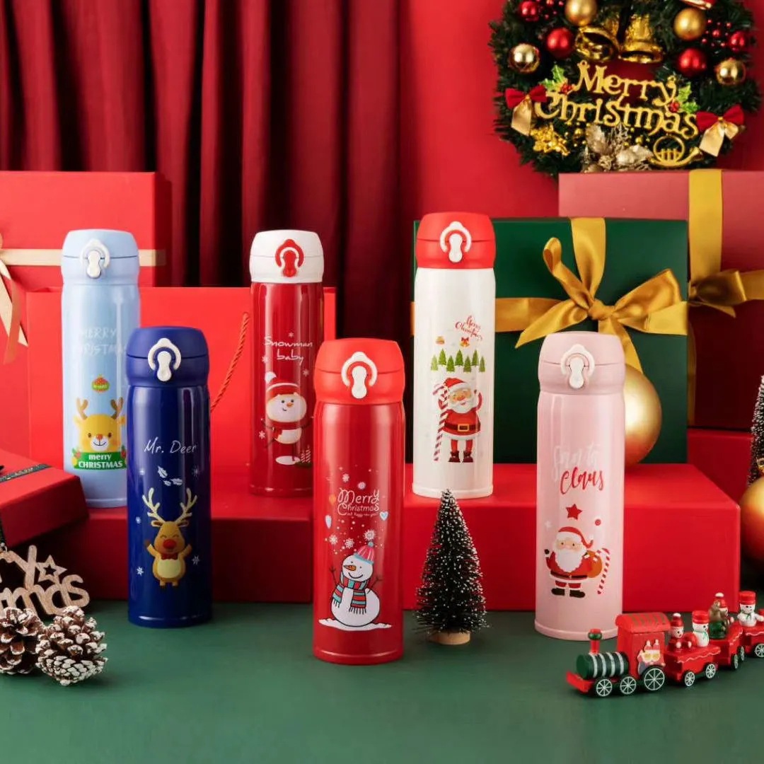 New Christmas insulated cup, 316 stainless steel bouncy cup, high appearance level, convenient gift water cup for male and female students full figure