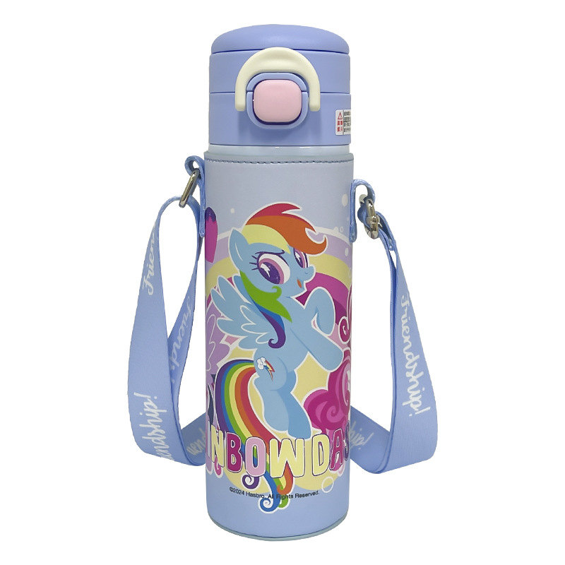 My Little Pony leather case double-drinking insulated cup, portable, double-drinking, high appearance level, cute, lockable and pop-up lid drinking cup Item Picture