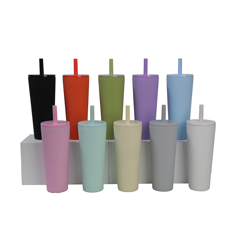 Cross-border bestseller silicone straw stainless steel insulated water cup, high appearance level student high appearance level large-capacity straw cup details Picture