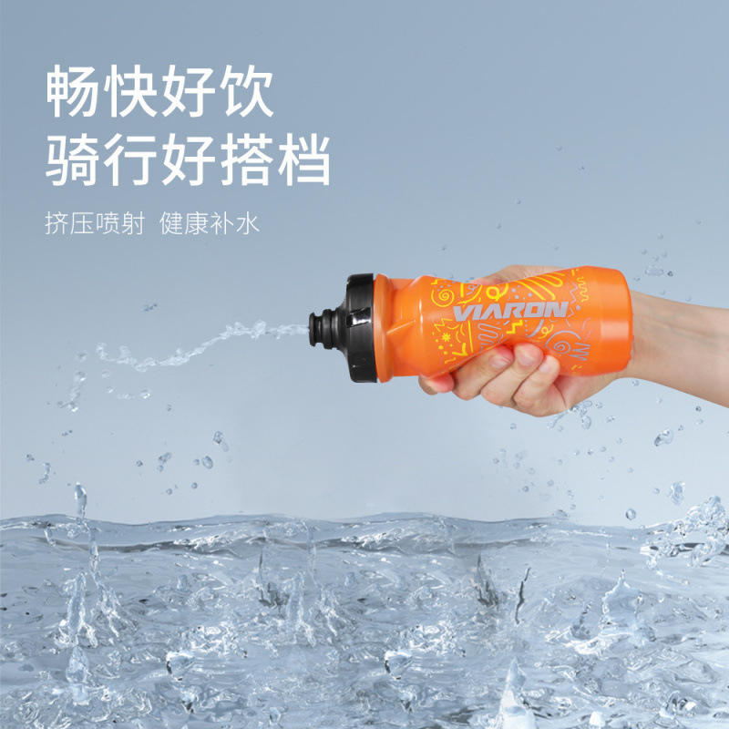Temu extruded mountain bike sports water bottle, outdoor cycling plastic water cup, extruded anti-leakage cycling water bottle details Picture