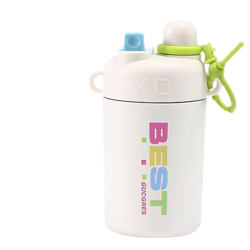 Double-drinking insulated cup, large-capacity with straw, portable for children, student water cup, girls' high school appearance level, 316 stainless steel cup Item Picture