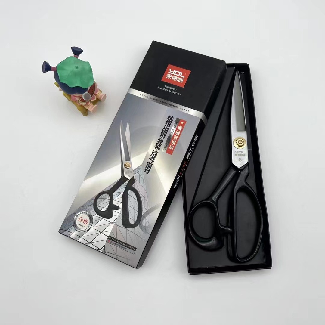 YDL Yongdeli black manganese steel paper box packaged tailor scissors wholesale clothing sewing large scissors for foreign trade Application Scenario