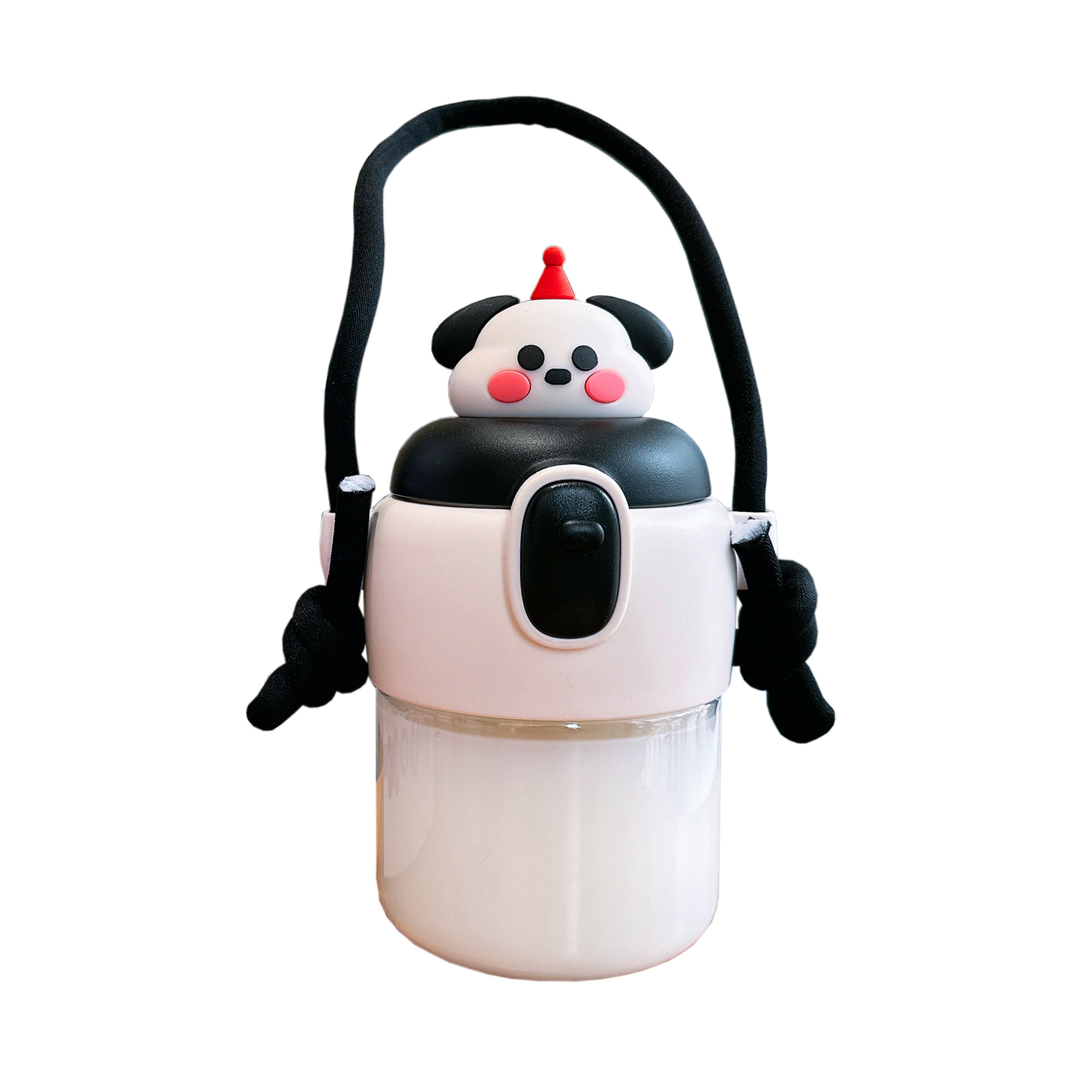 New plush plastic cup, large-capacity portable space cup, creative high appearance level, student cartoon portable straw cup Item Picture