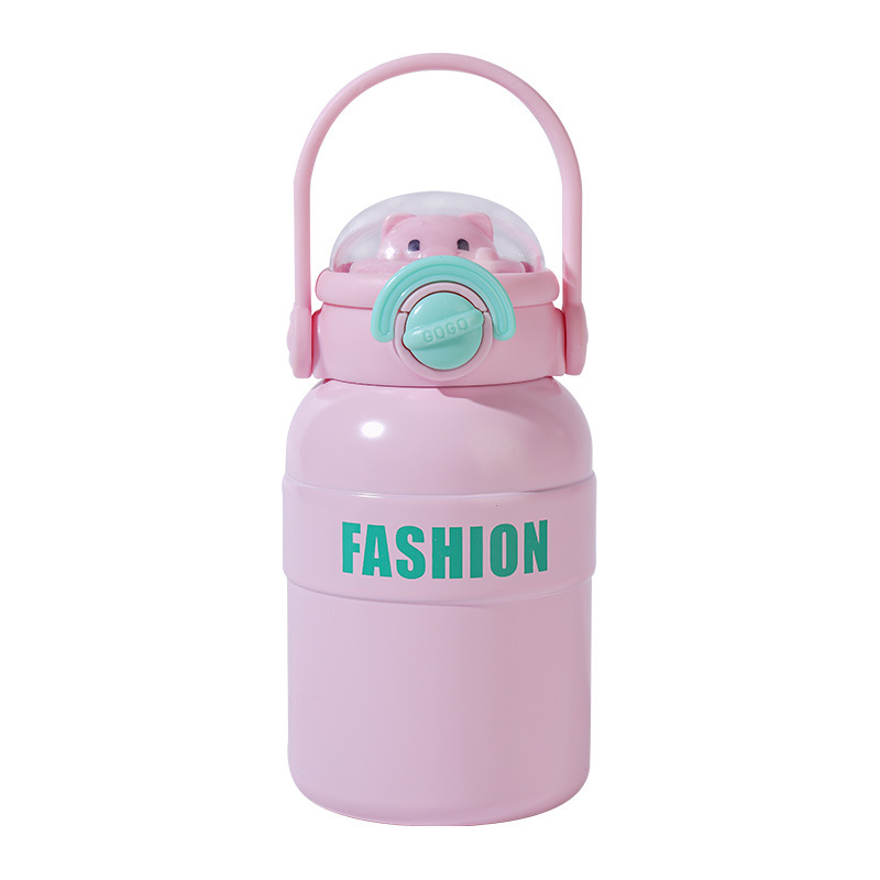 316 stainless steel children's insulated cup, cute large-capacity, bouncy lid, portable water bottle, high appearance level, double drinking cup Item Picture
