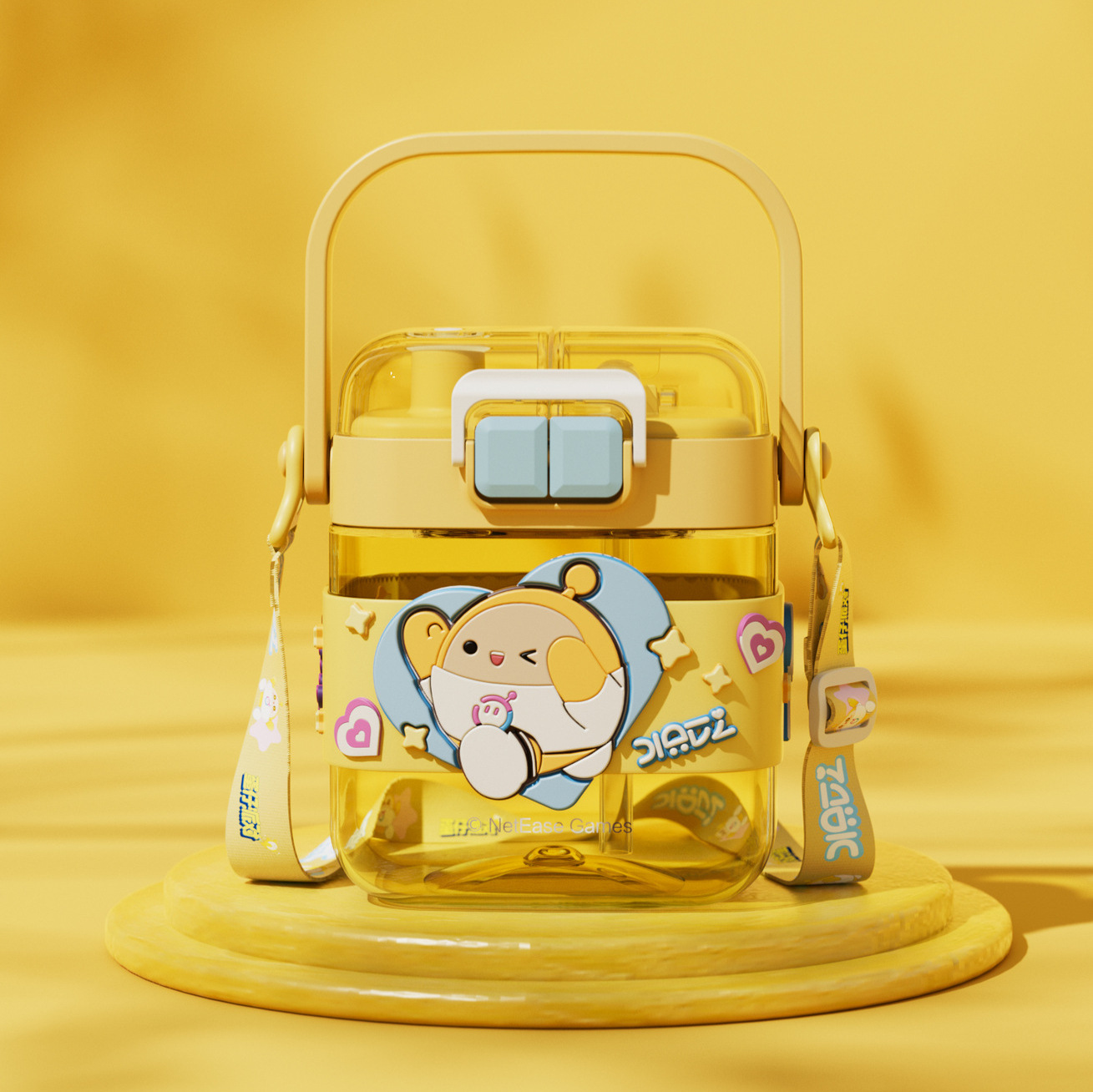 Danzai Party's official children's water cup, summer Tritan plastic cup, large-capacity, cute dual-drinking cup for boys and girls full figure
