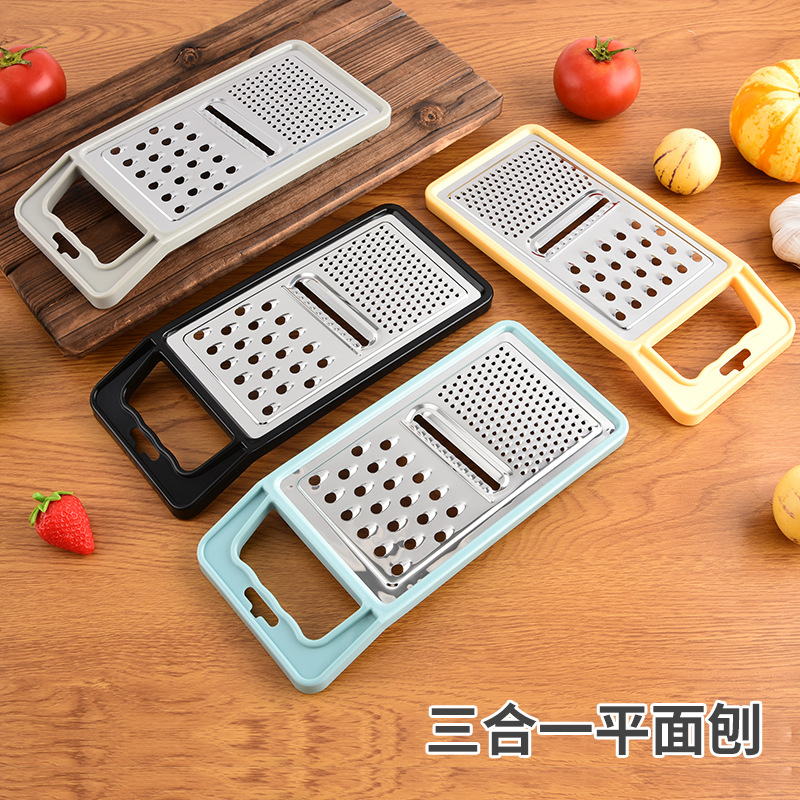 Stainless steel flat cheese grater, cheese grater, carrot grater, potato slicer, multi-functional cutting board, cucumber grater details Picture