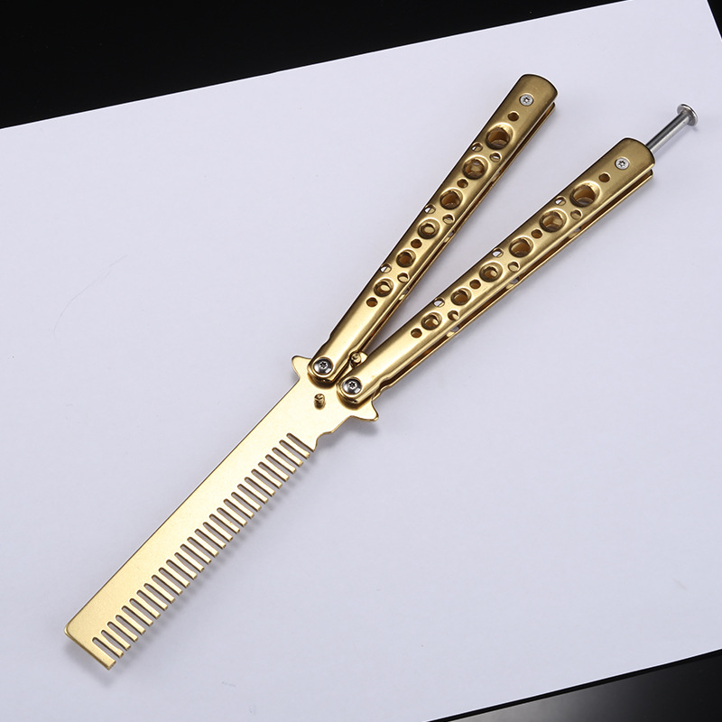 Factory wholesale butterfly knives, combs, folding practice knives, new hand-swinging game toys, cross-border bestsellers, unsharpened Item Picture