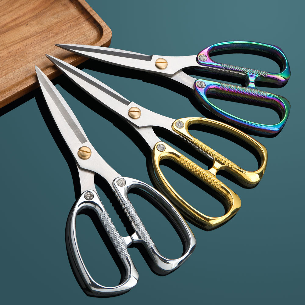 Multi-functional kitchen scissors, stainless steel household crab scissors, golden diamond scissors, K26 scissors full figure