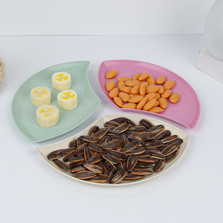 Wheat straw creative seasoning saucers, pickled vegetable small plates, tableware dipping saucers, snack plates, melon seed and nut plates, cross-border factory batch Specification drawing