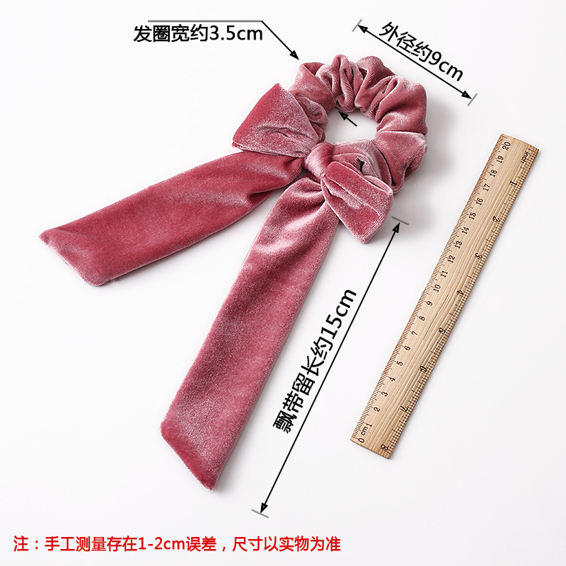 Qiyue Ribbon Bow Tie, velvet bow tie, fashionable and versatile ladies' hair tie, 30-color headpiece Application Scenario