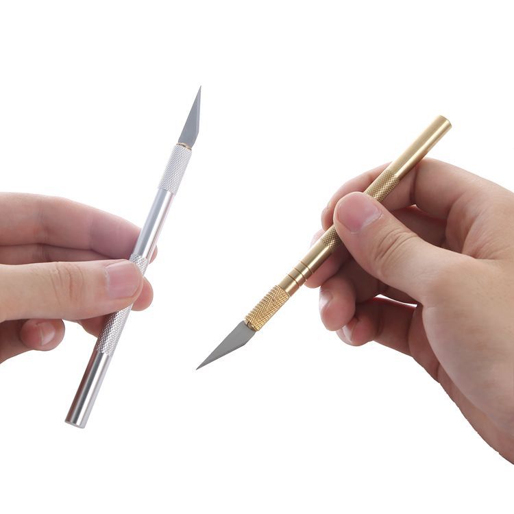 Aluminum alloy engraving pen knife, pure copper engraving knife, model making engraving knife, mobile phone film application cutting scissors, metal engraving knife details Picture