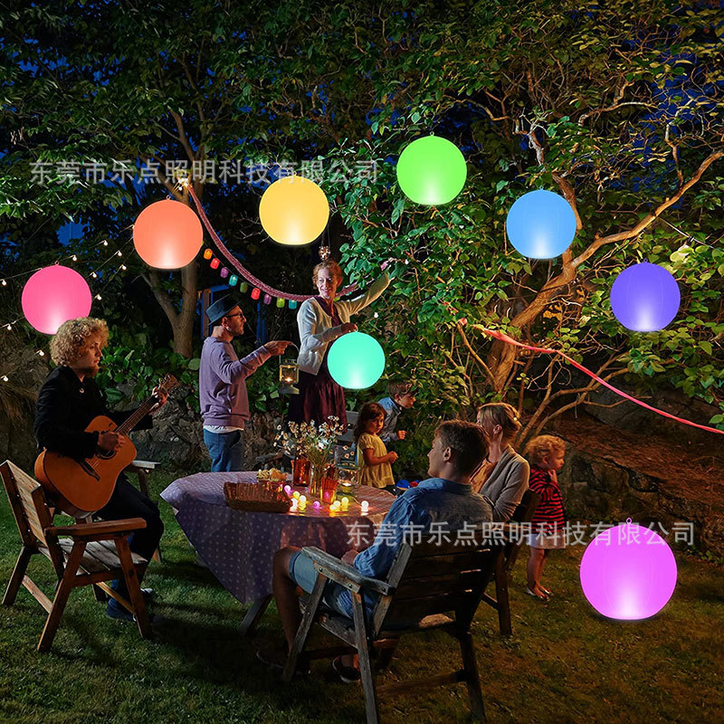 Swimming pool float lights, solar-charged luminous spherical lights, led seven-color outdoor waterproof lawn park landscape lights Specification drawing