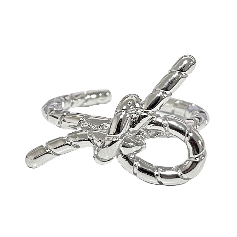 A retro and simple open-top ring with a unique Korean atmosphere, the same irregular bow ring as the female Instagram blogger Item Picture