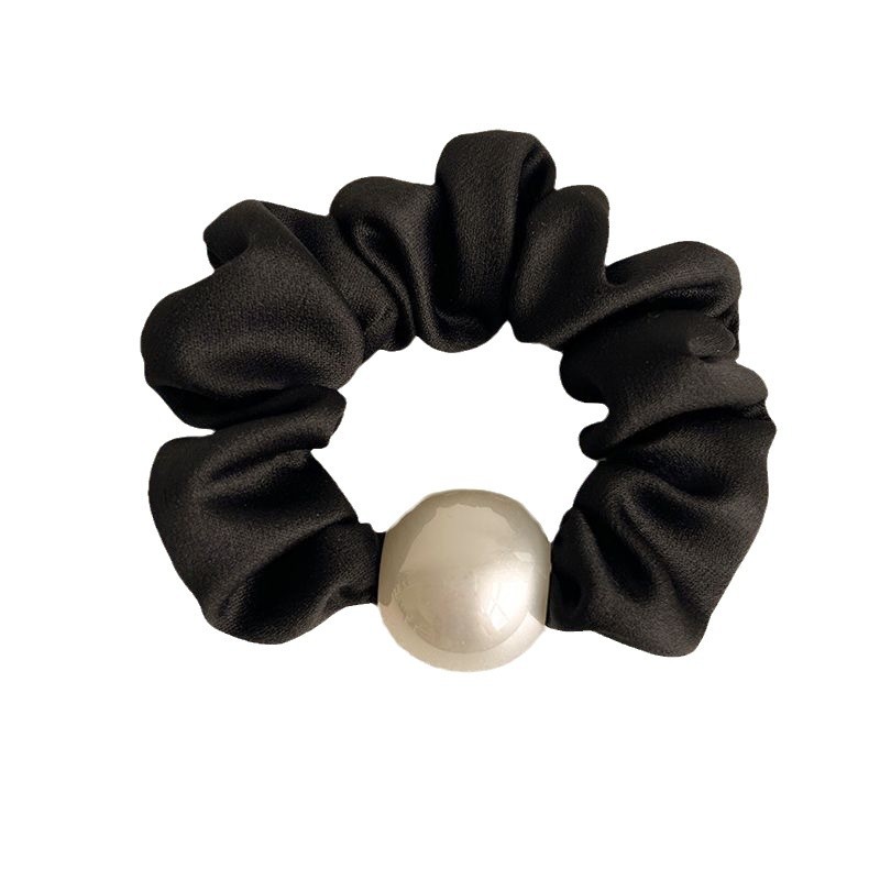 Korean-style pearl pleated small hair bands, ponytail hair ties, leather straps, high-elasticity rubber bands, headwear, simple and elegant women's hair accessories Item Picture
