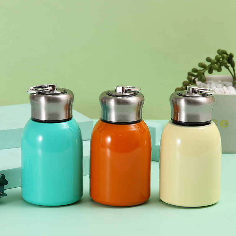 Cross-border best-selling cute mini chubby Ding insulated cup, 304 stainless steel small belly cup, male and female student cup with handle ring Specification drawing