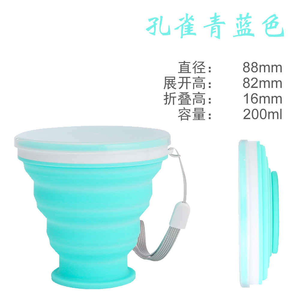 Outdoor portable travel pocket cup, silicone stretchable and foldable sports water cup, small-capacity toiletry-use cup Application Scenario