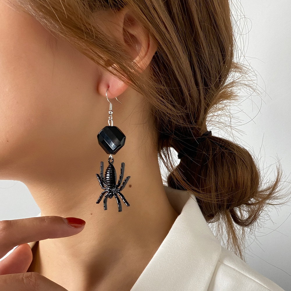 Cross-border best-selling exaggerated spider earrings, dark street spider creative design earrings and earrings, Halloween accessories for women full figure
