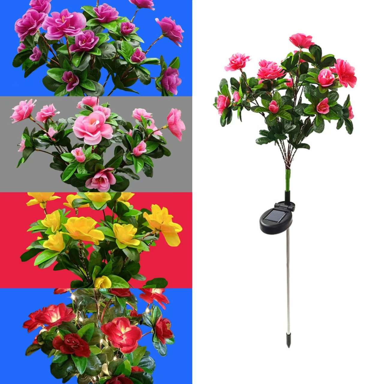 Solar lamps, ornamental flowers, rhododendrons, led lawn lights, road landscape lights, simulated garden and courtyard decorative lights full figure