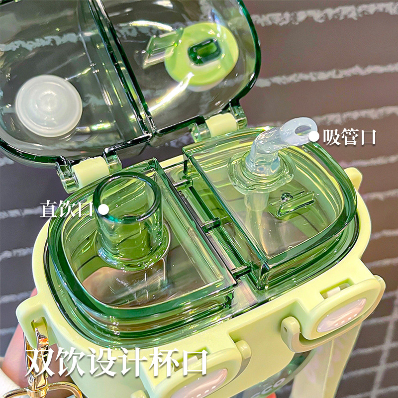 Sanrio officially authorized water cup cartoon student double drinking cup Simple plastic cup New drinking cup Specification drawing
