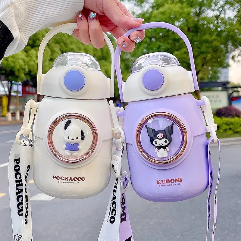 Sanrio insulated cup, genuine Kuromi cartoon water bottle, portable for children, high appearance level, super cute stainless steel cup Specification drawing