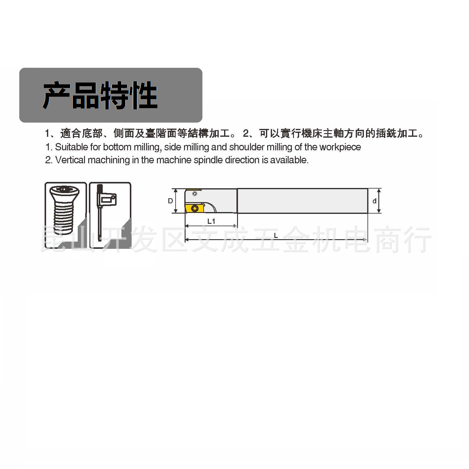 The APSV milling cutter holder is suitable for MPHW0603 inserts, with diameters of 16/17/20/21/25/26/32 Application Scenario