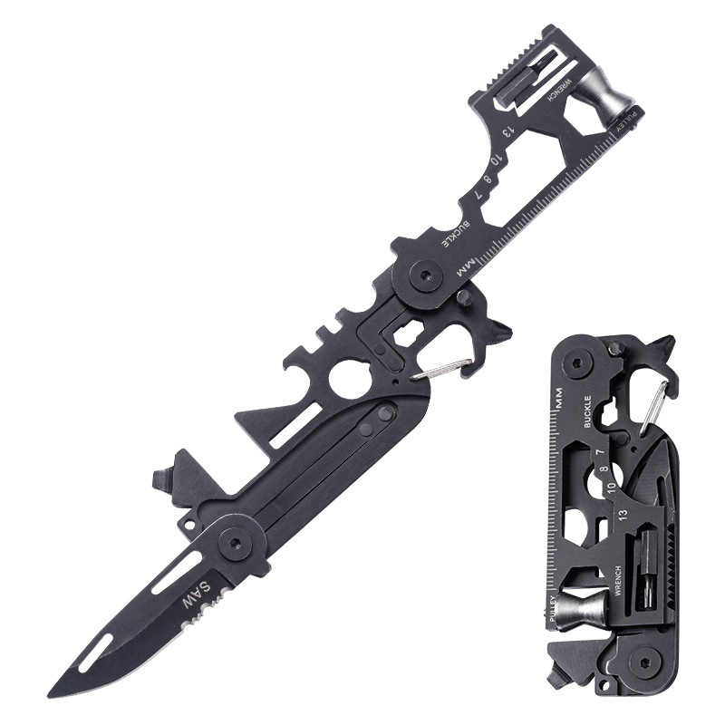 Tool card EDC outdoor survival folding wrench tool knife stainless steel folding tactical scissors mini repair undefined