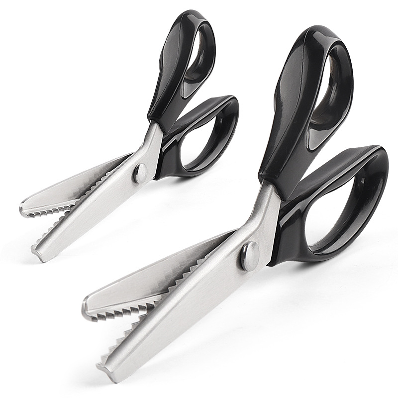 Stainless steel tooth cloth scissors, triangular teeth, 5MM lace scissors, tailor fabric scissors, DIY clothing scissors, serrated scissors Item Picture