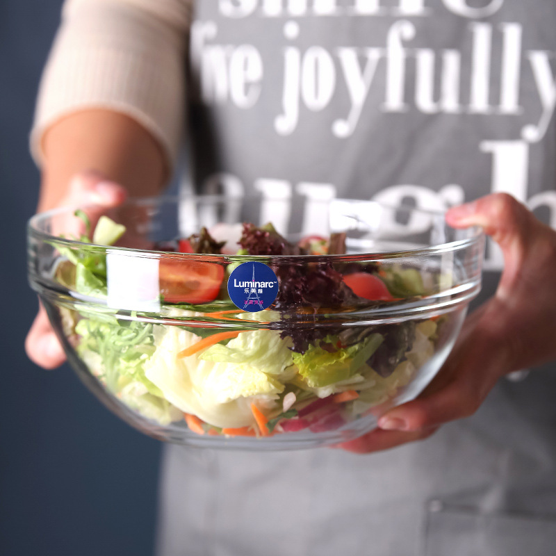 Lemeiya household stackable salad bowls, tempered transparent glass bowls, fruit bowls, heat-resistant and shock-resistant, suitable for microwave ovens Application Scenario