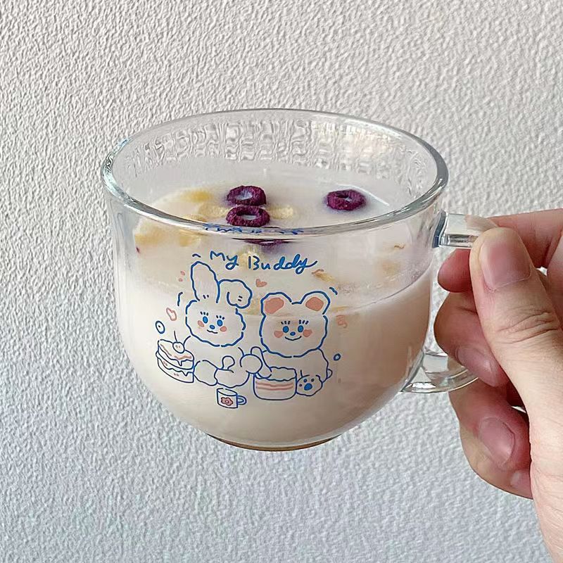 Korean InS-style oat bear cup, large capacity, cute and girlish milk cup, cartoon drinking cup Application Scenario