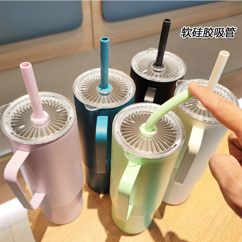 Cross-border 32oz handle ice cup, 304 stainless steel large-capacity insulated cup, outdoor car cup with straw Specification drawing
