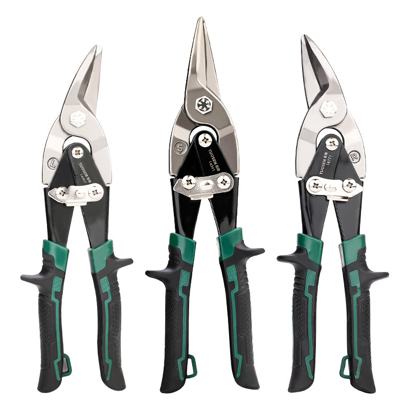 Tuosen Tools' 10-inch galvanized iron sheet scissors, stainless steel sheet scissors, keel scissors, iron scissors, galvanized iron scissors, aviation scissors Item Picture