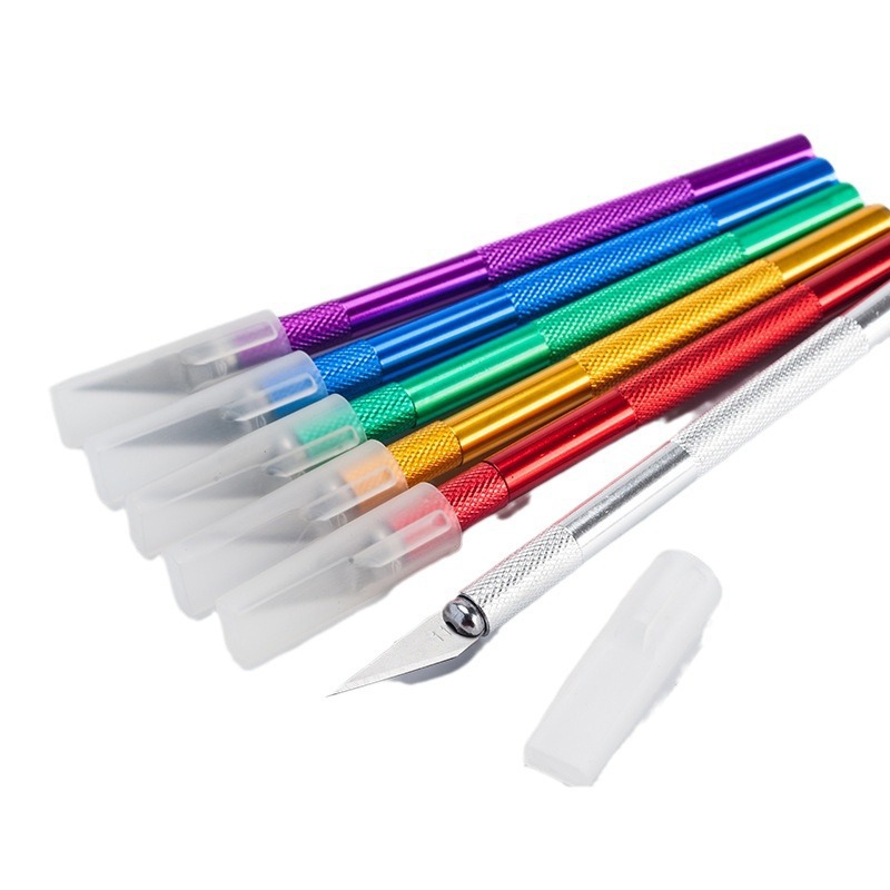 Wholesale of aluminum alloy engraving knives, journal engraving knives, pen knives, model making tools, mobile phone film application engraving knife sets Specification drawing