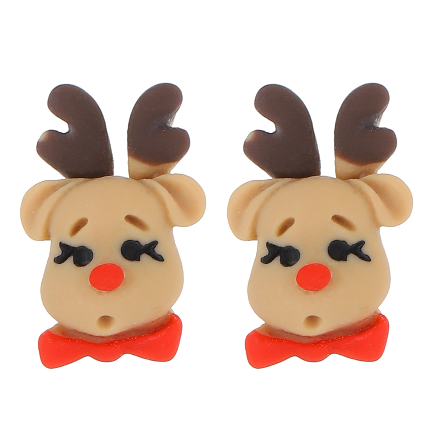 European and American cross-border Christmas stud earrings, resin cartoon Christmas tree, elderly bell gloves, boots, elk earrings, women Item Picture
