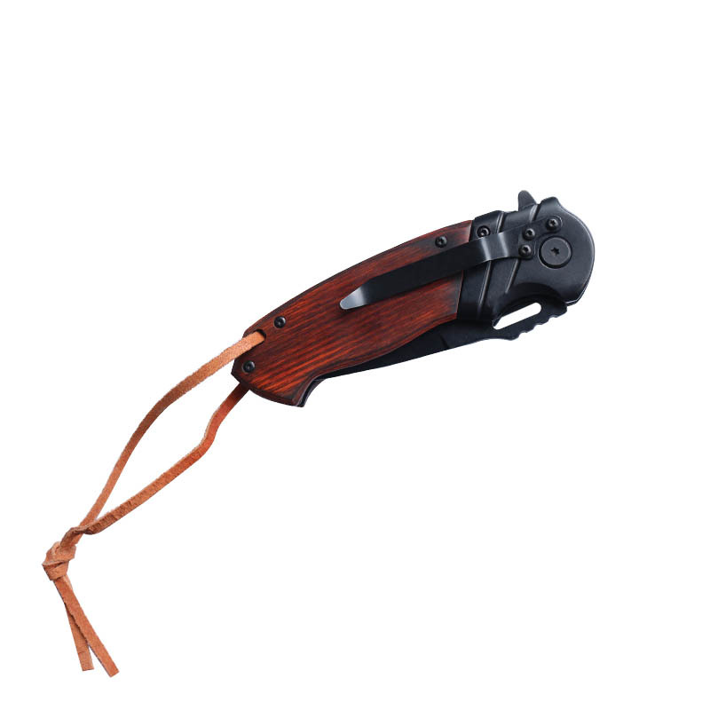 Multi-functional outdoor tools: survival folding knife, convenient folding knife for the wild, leather lanyard, convenient hanging knife Specification drawing
